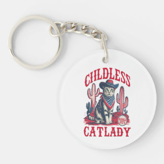 Porte-clefs cowboy femme de chat sans enfant pour kamala harri