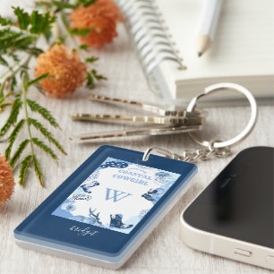 Porte-clefs cowgirl côtière bleue