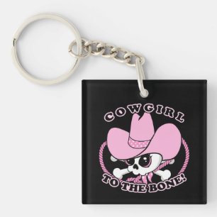 Porte-clefs Cowgirl Skull