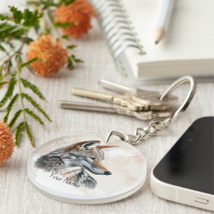 Porte-clefs Coyote Country Cottagecore Rustique Impression