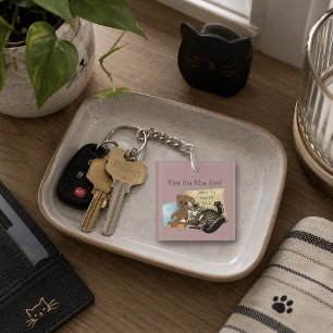 Porte-clefs Cozy Tabby Rose Fête des Mères