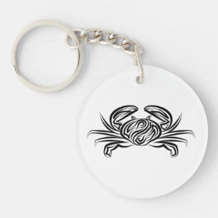 Porte-clefs Crabe tribal noir et blanc