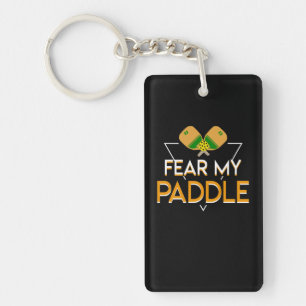 Porte-clefs Craignez mon joueur de Pickleball de palette drôl