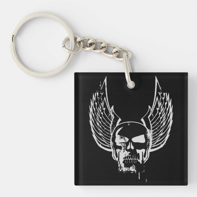 Porte-clefs Crâne aux ailes éthérées (Devant)