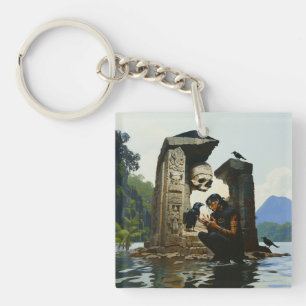 Porte-clefs Crâne corbeau Sepulcher cuisine occulte foncé Art