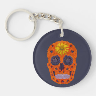 Porte-clefs Crâne de fleurs 1