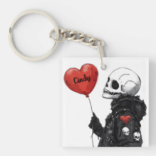 Porte-clefs Crâne éffrayant - Personnalisable avec ballon