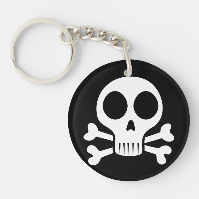 Porte-clefs Crâne éffrayant sur un arrière - plan noir (Devant)