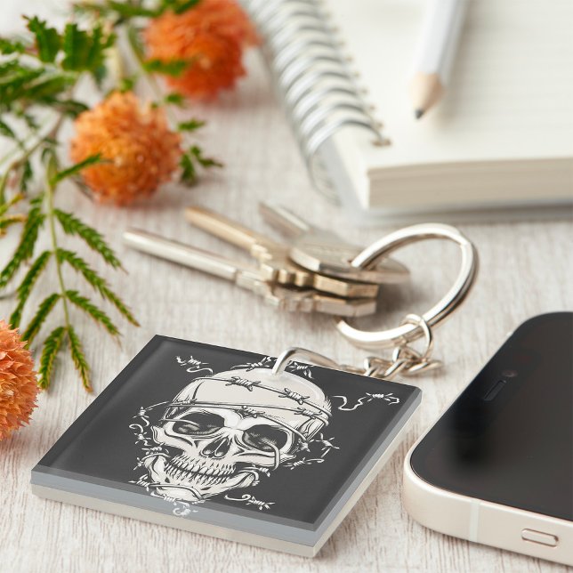 Porte-clefs Crâne Fil Barbelé (Créateur téléchargé)