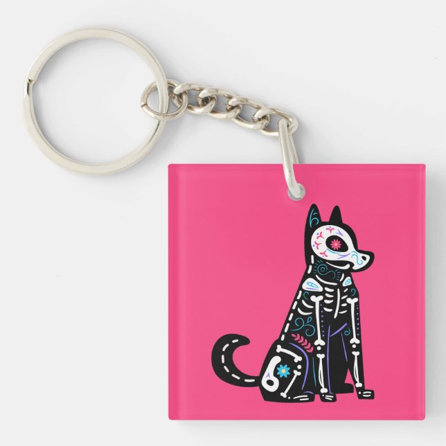 Porte-clefs Crâne sucre Calavera Chien I (Devant)