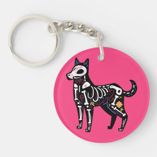 Porte-clefs Crâne sucre Calavera Chien II