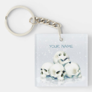 Porte-clefs Crânes dans la neige. Personnalisé