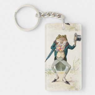 Porte-clefs Crapaud élégant victorien vintage en tenue matinal