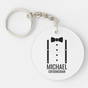 Porte-clefs Cravate Mariage noir Groomsmen personnalisé