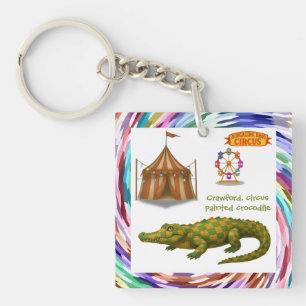 Porte-clefs Crawford, crocodile de cirque peint
