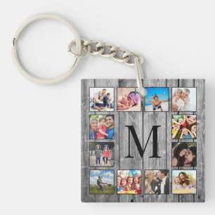 Porte-clefs Create Your Custom Photo Collage Rustic Farmhouse