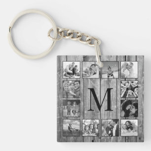 Porte-clefs Create Your Custom Photo Collage Rustic Farmhouse