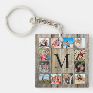 Porte-clefs Create Your Custom Photo Collage Rustic Farmhouse