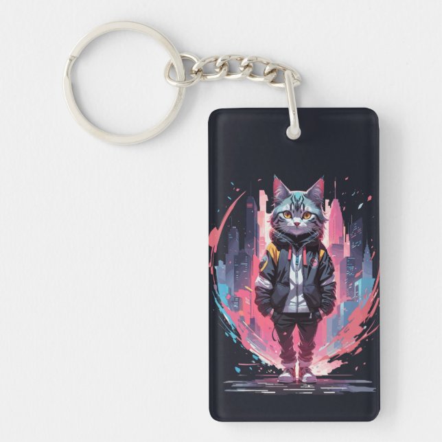 Porte-clefs Création de chat mignon stylé (Devant)