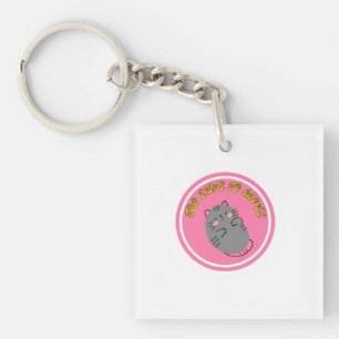 Porte-clefs Création de chat paresseux adorable "Trop mignon p