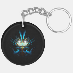 Porte-clefs Créature aux yeux lumineux bleu lumineux