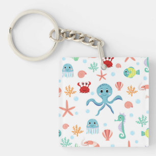 Porte-clefs Créatures de mer sous-marines fantaisistes