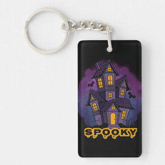 Porte-clefs Creepy Purple Mansion Spooky Haunted House
