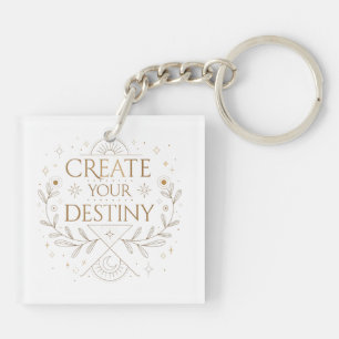 Porte-clefs Créez Votre Destin Élégant Minimaliste