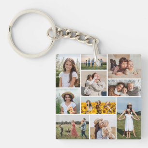 Porte-clefs Créez votre propre collage de 10 photos