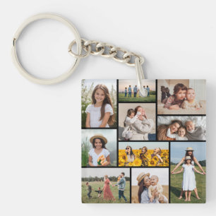 Porte-clefs Créez votre propre collage de 10 photos