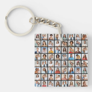 Porte-clefs Créez votre propre collage de 64 photos