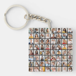 Porte-clefs Créez votre propre collage de 64 photos