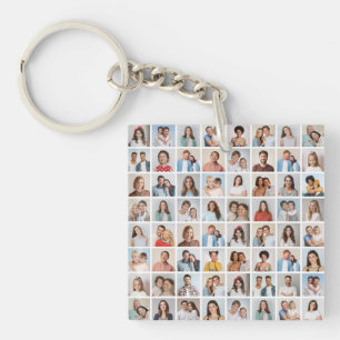 Porte-clefs Créez votre propre collage de 64 photos