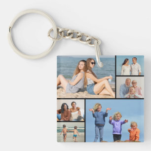 Porte-clefs Créez votre propre collage de 6 photos