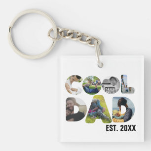 Porte-clefs Créez votre propre cool papa 7 lettre photo pour l