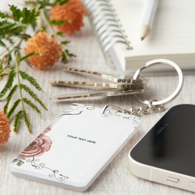 Porte-clefs Créez votre propre floral  (Devant droit)