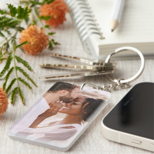 Porte-clefs Créez votre propre Modèle photo de couple élégant