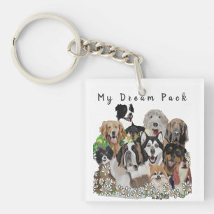 Porte-clefs Créez Votre Propre Pack De Chien Heureux Modèle Ou