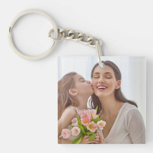 Porte-clefs Créez Votre Propre Photo Personnalisée Mères et Mo