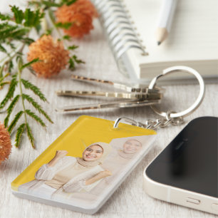 Porte-clefs Créez votre propre rectangle de photo (simple face