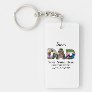 Porte-clefs Créez votre propre sport papa photo collage natati