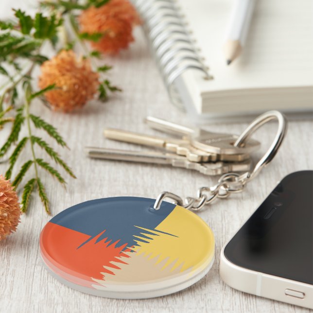 Porte-clefs Crème bleu rouge jaune (Devant Droit)