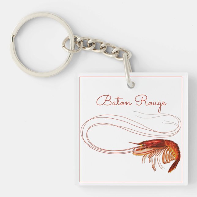 Porte-clefs Crevettes rouges en blanc   (Devant)