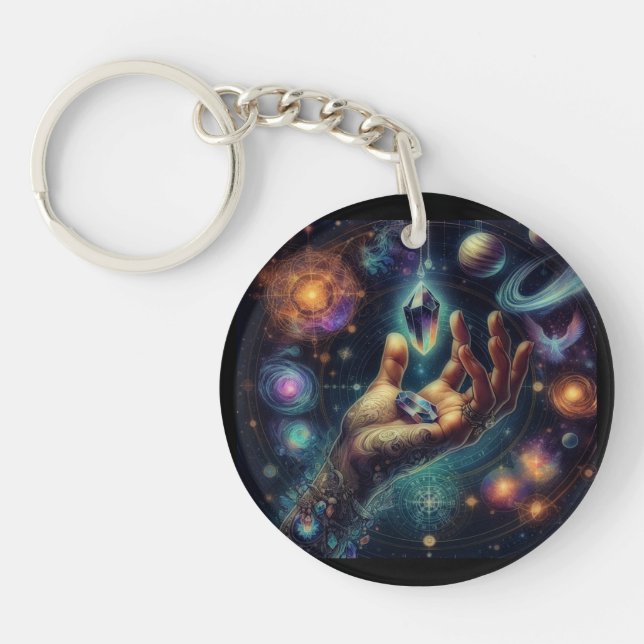 Porte-clefs Cristal Céleste dans la galaxie Spacy de la paume  (Devant)