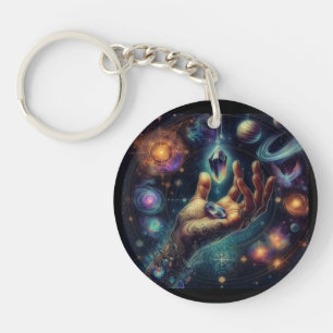 Porte-clefs Cristal céleste dans la spacy Palm Galaxy