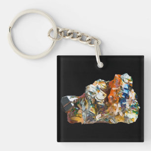 Porte-clefs Cristal iridescent de l'Arc-en-Ciel Hématite Aura 