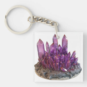 Porte-clefs cristal violet