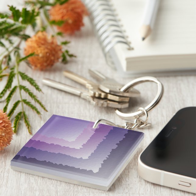 Porte-clefs cristaux violets (Devant Droit)
