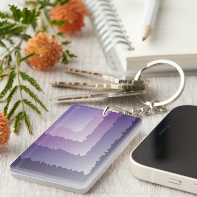Porte-clefs cristaux violets (Devant droit)