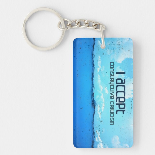 Porte-clefs "Critique constructive" Motivation Affirmation (Devant)